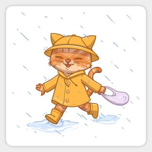 Rain Kitty Sticker